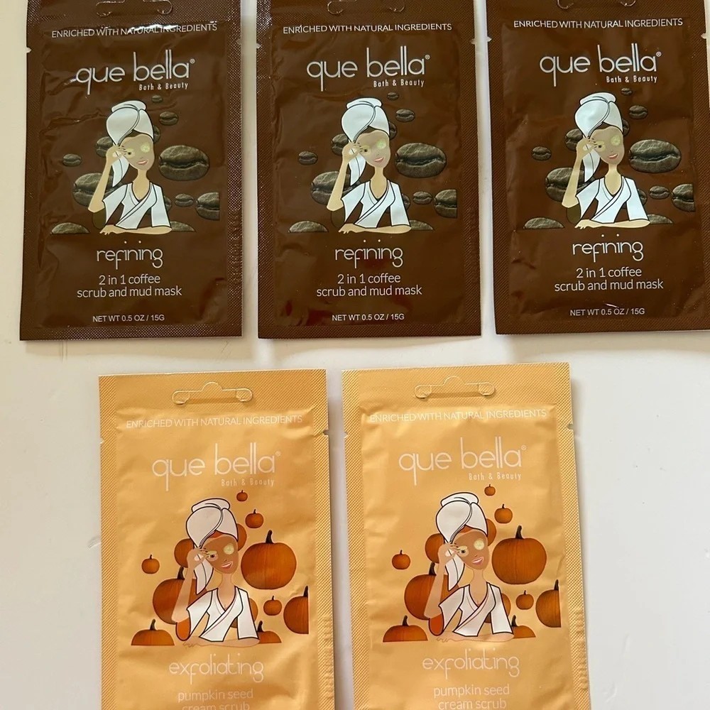 Que Bella Bath & Beauty Packets (lot of 5)  BRAND NEW